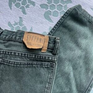 Stefano Green Denim Mens 36X34 vintage
